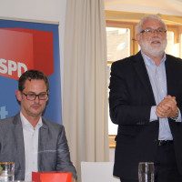 MdL Andreas Lotte, wohnungspolitischer Sprecher der SPD-Landtagsfraktion, und MdL Martin Güll